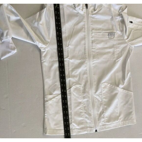 Cherokee Workwear Revolution Men Sz XS Zip Front White Scrub Jacket - Picture 14 of 16